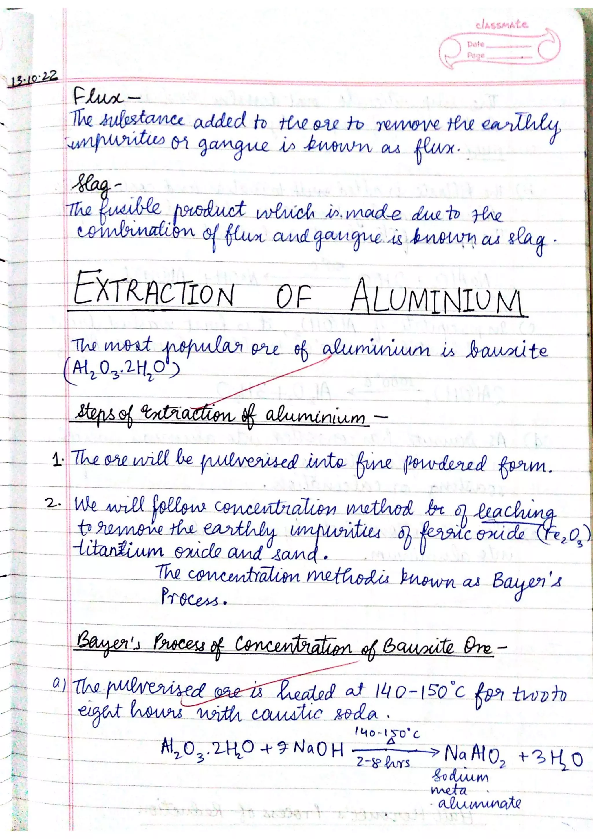 ICSE Chemistry Class X Handwritten Notes