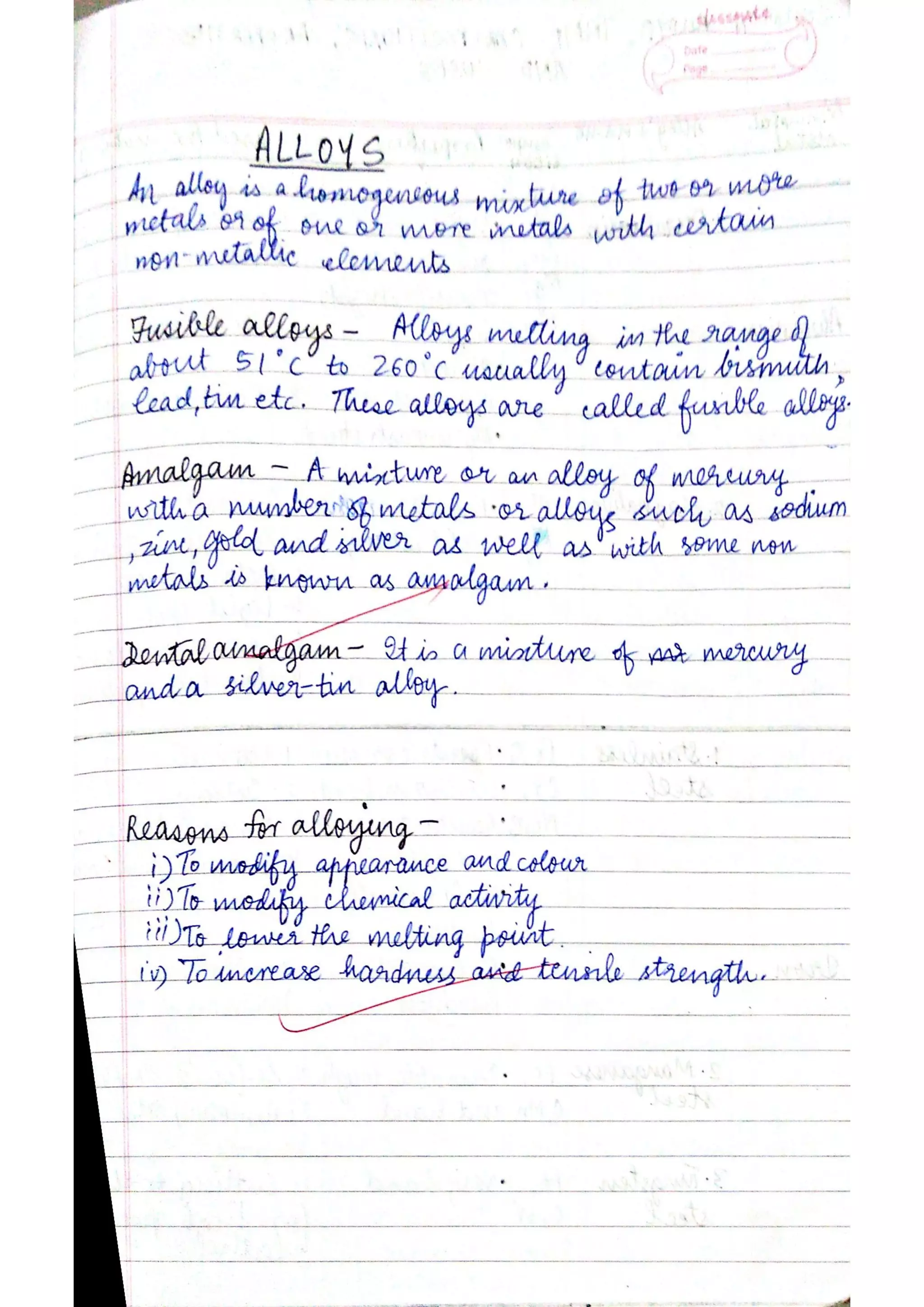 ICSE Chemistry Class X Handwritten Notes