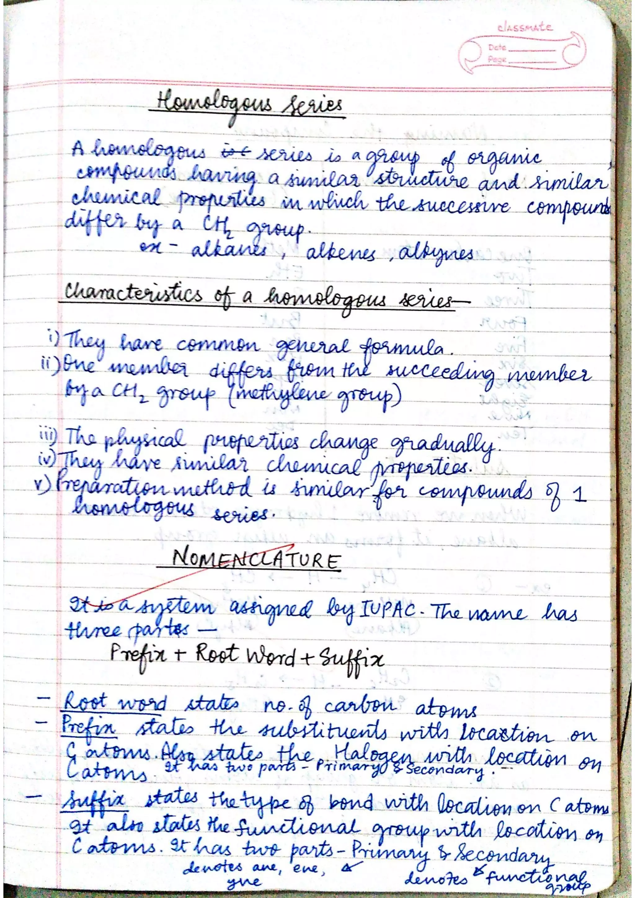 ICSE Chemistry Class X Handwritten Notes