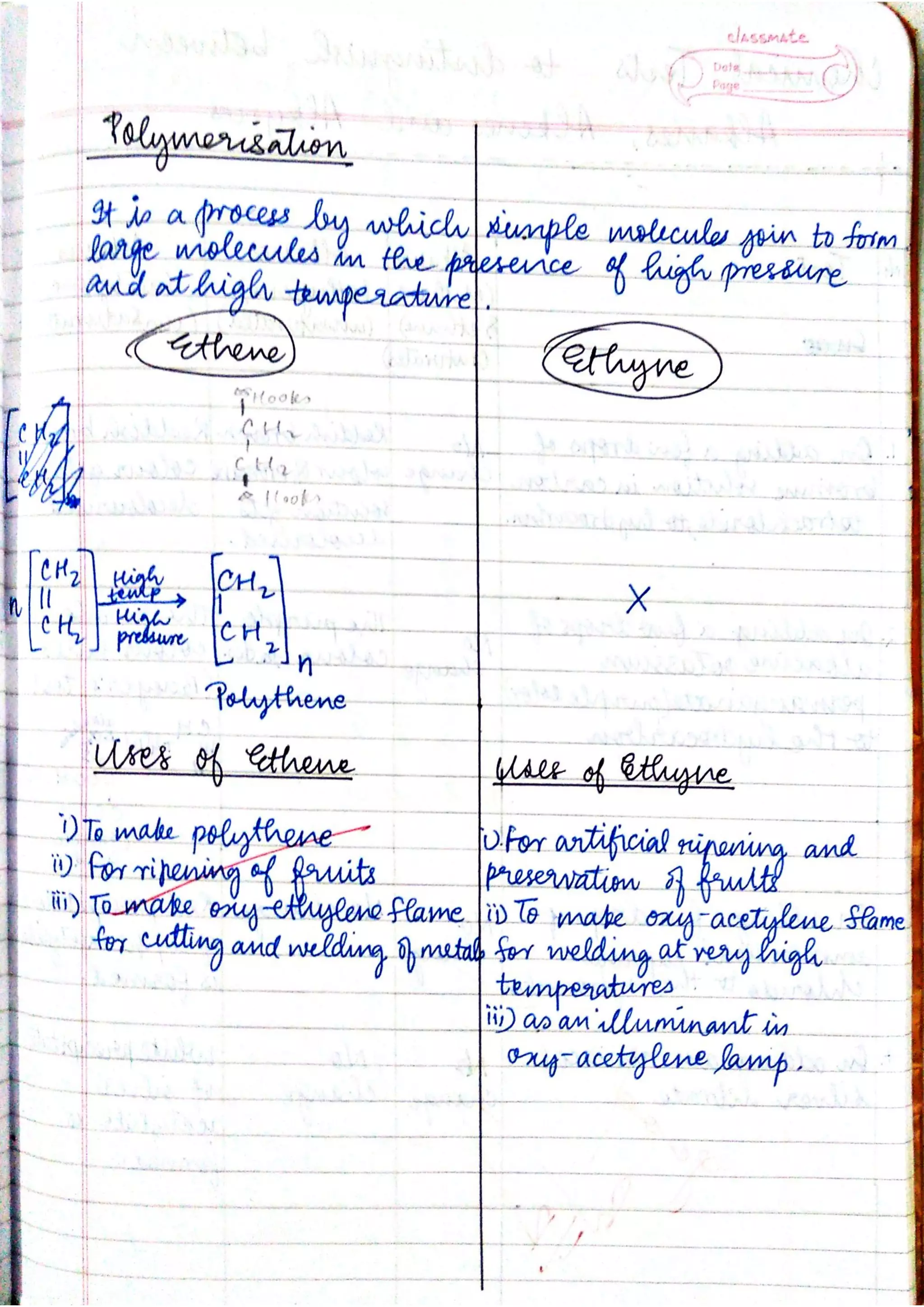 ICSE Chemistry Class X Handwritten Notes