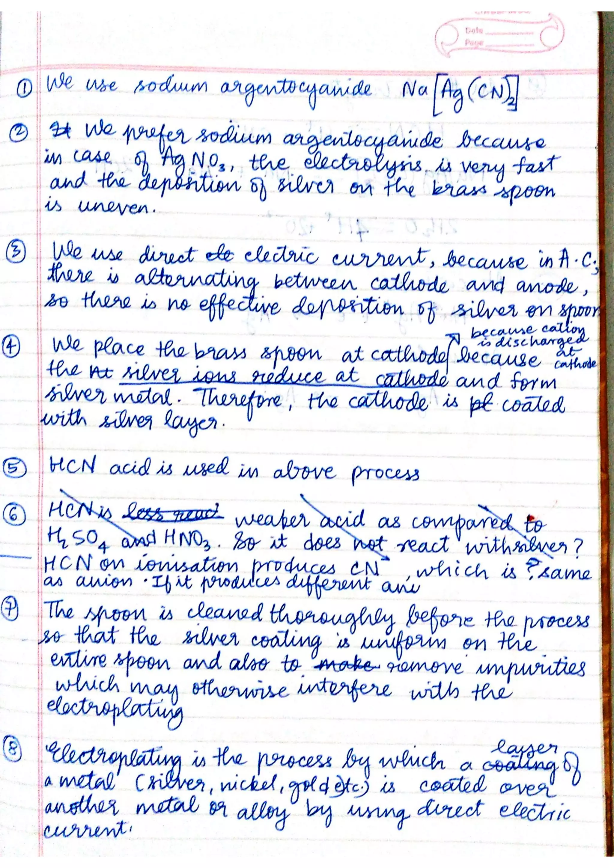 ICSE Chemistry Class X Handwritten Notes