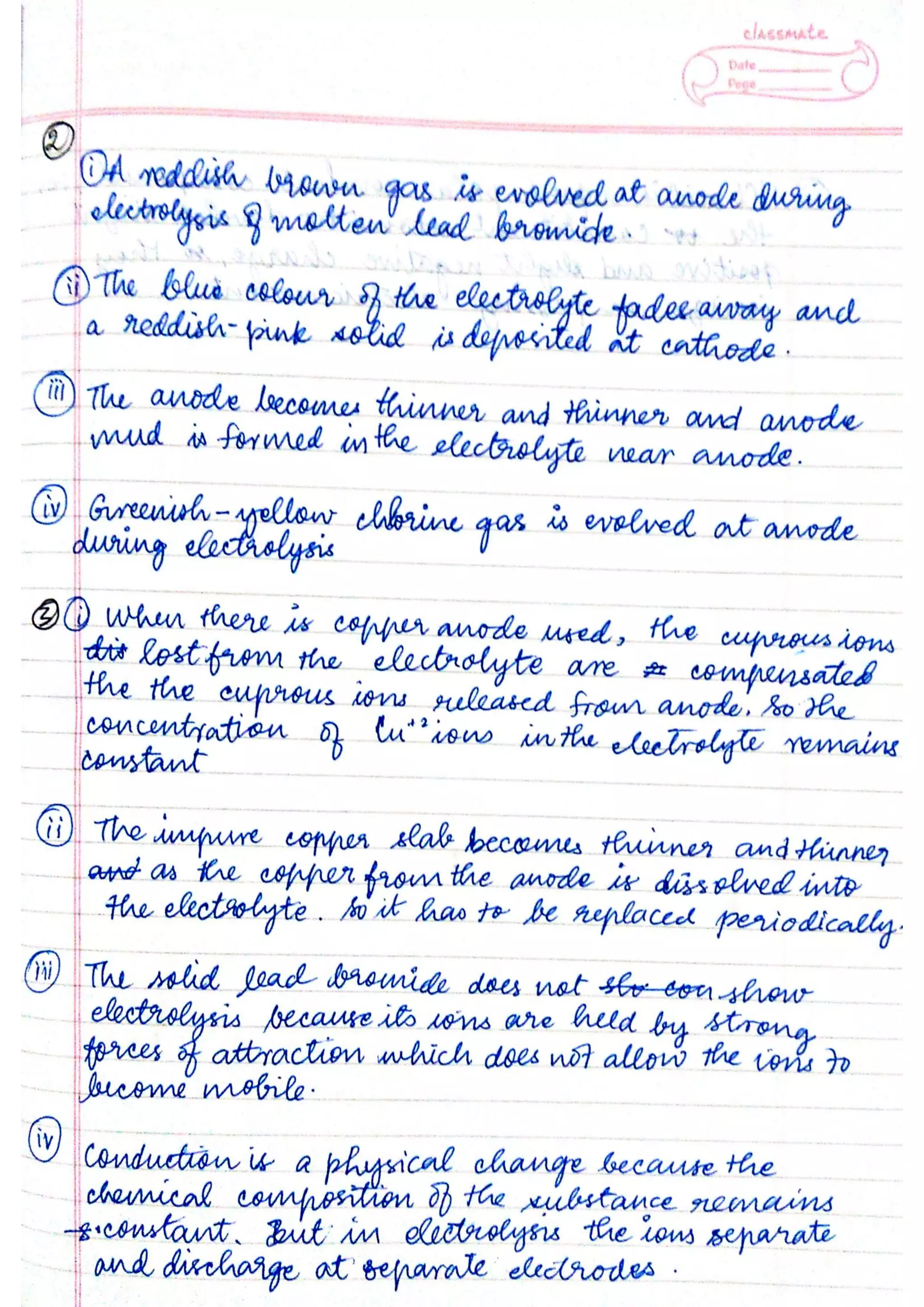 ICSE Chemistry Class X Handwritten Notes