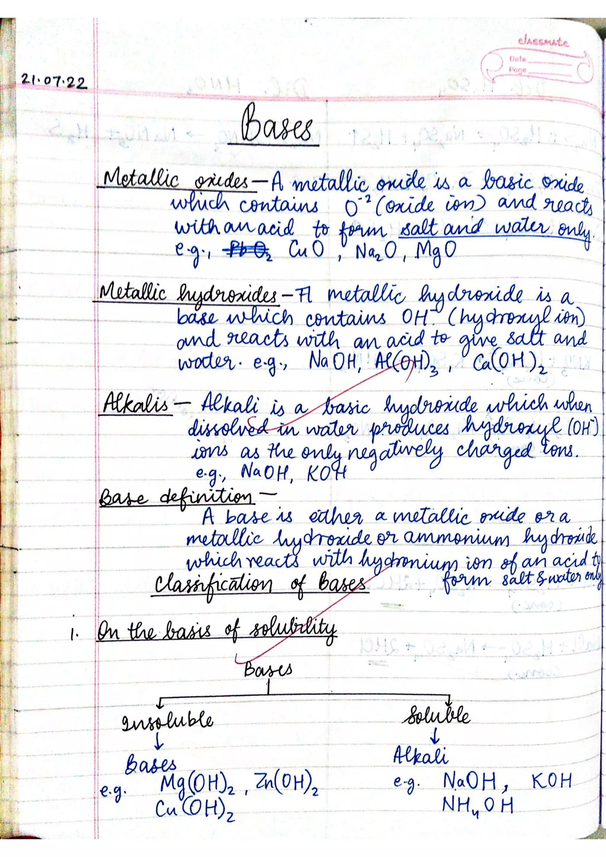 ICSE Chemistry Class X Handwritten Notes