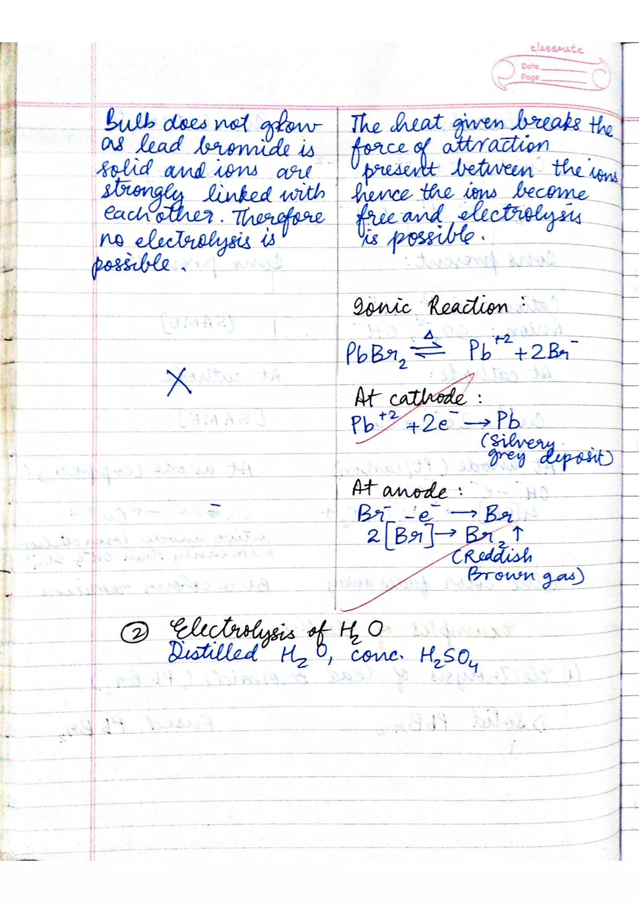 ICSE Chemistry Class X Handwritten Notes
