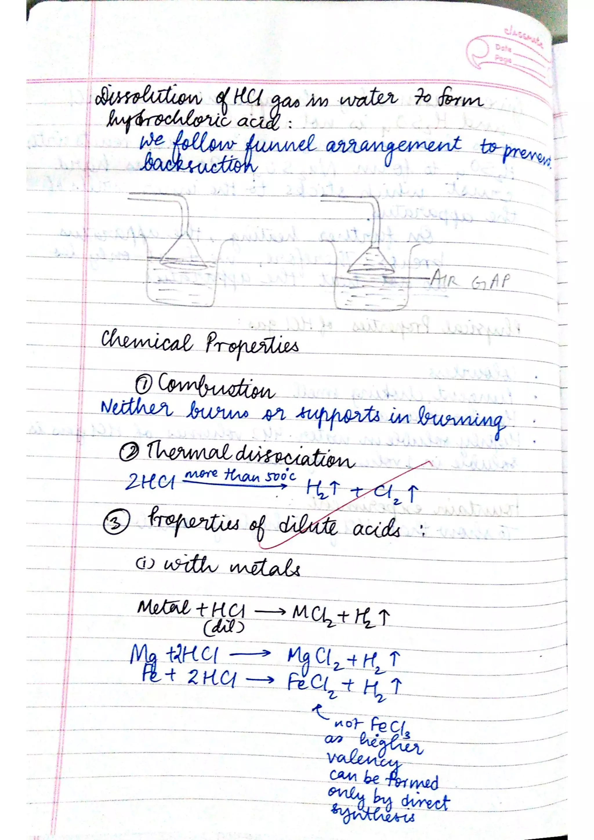 ICSE Chemistry Class X Handwritten Notes