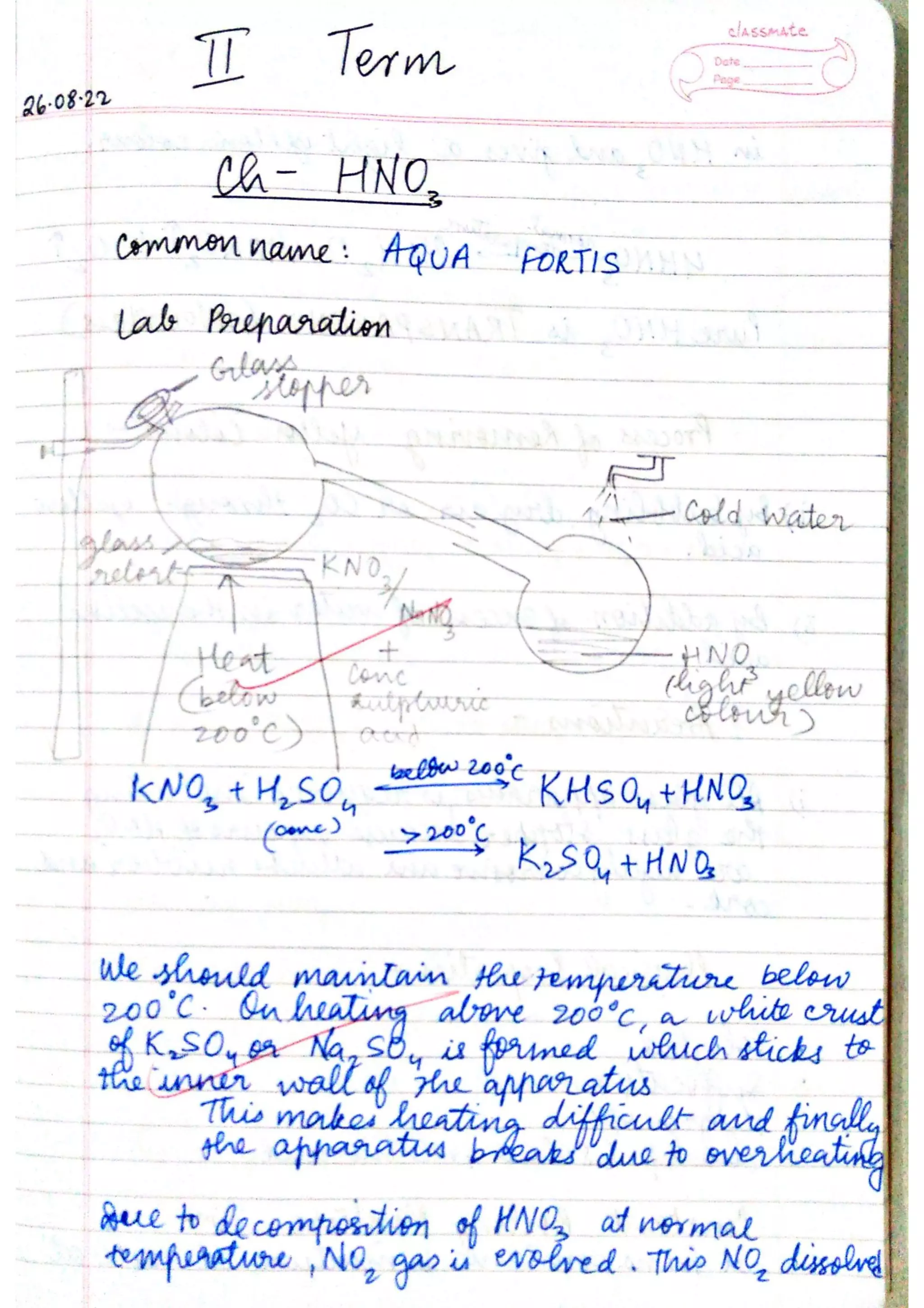 ICSE Chemistry Class X Handwritten Notes