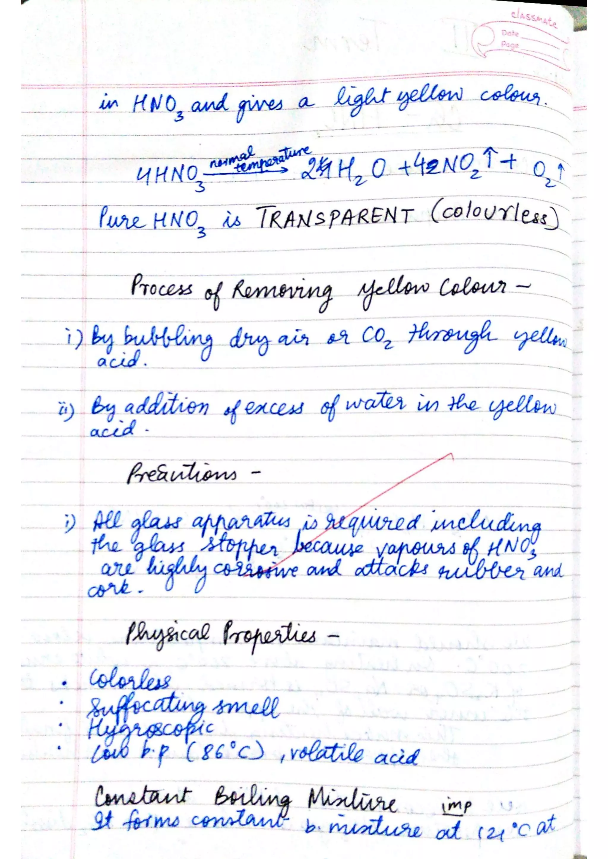 ICSE Chemistry Class X Handwritten Notes