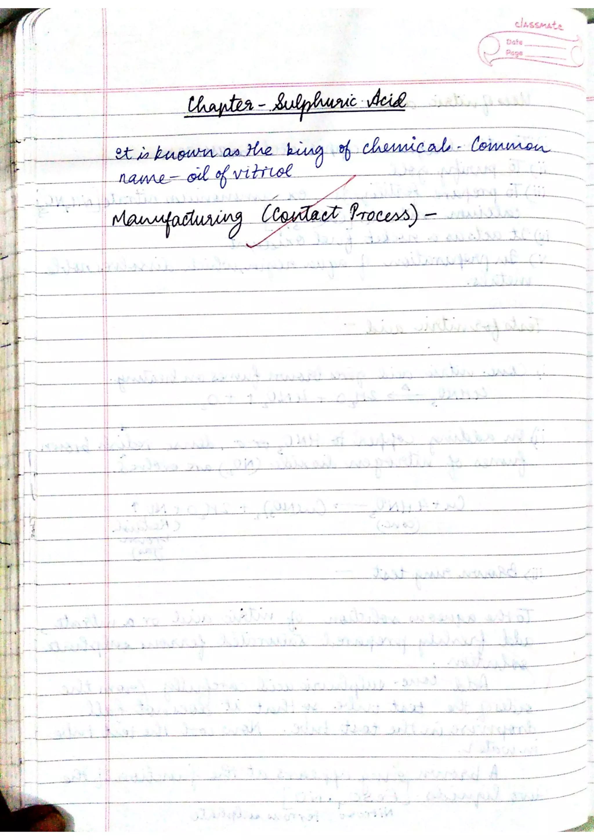 ICSE Chemistry Class X Handwritten Notes
