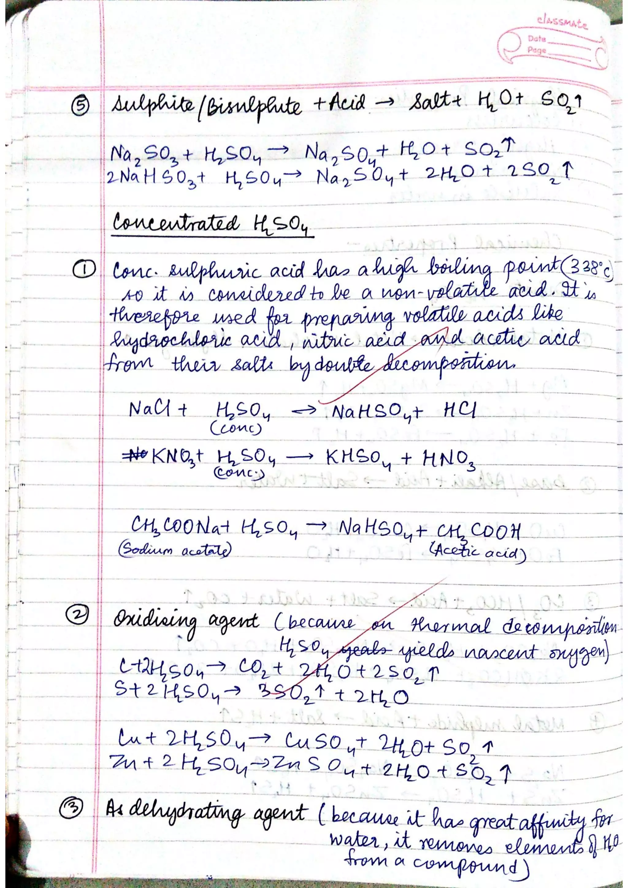 ICSE Chemistry Class X Handwritten Notes