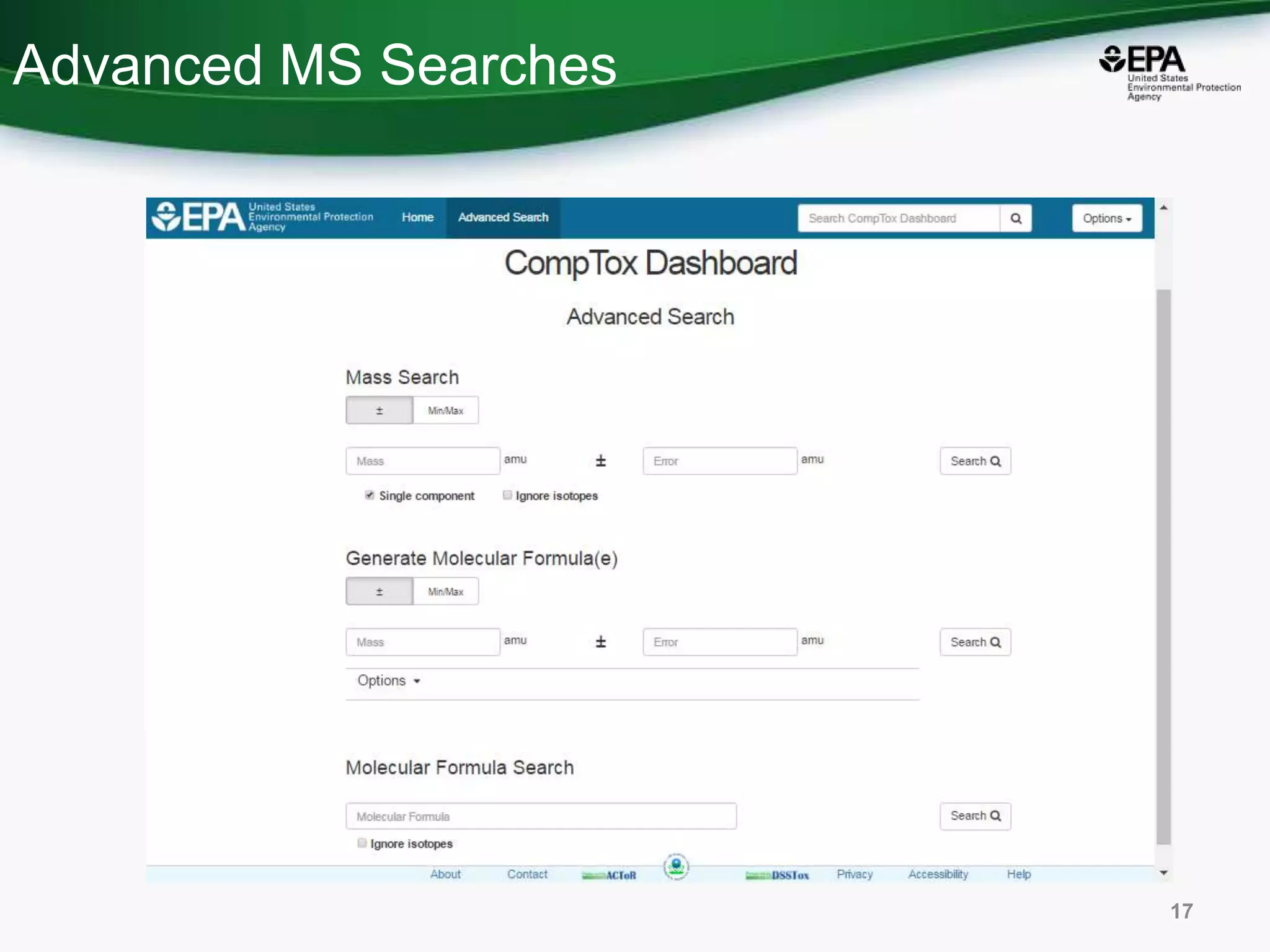 Advanced MS Searches
17
 