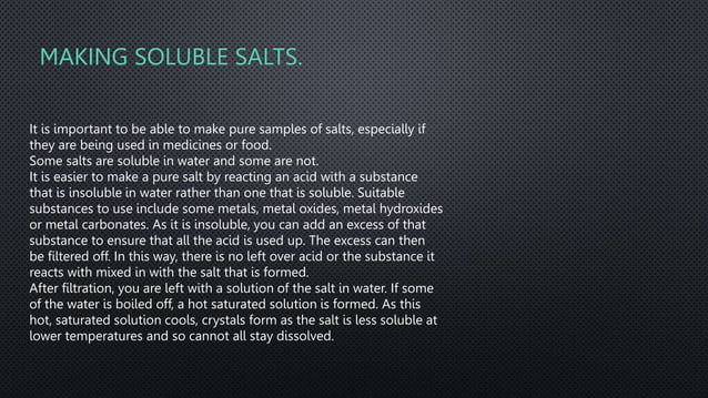 Chemistry GCSE Chapter 8 Acid bases and Salts .pptx | Chemistry | Science