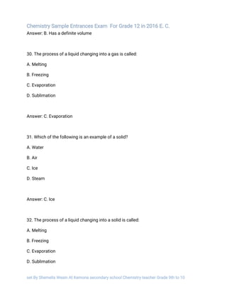 Chemistry Grade 9 Unit 5 chemical bonding | PDF