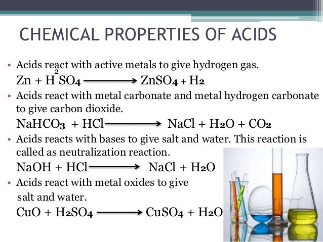 Chemical properties. Acid properties. Chemical properties of hydrogen. Salts and acidity. Bases in Chemistry.