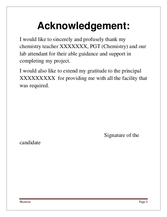 how to write acknowledgement for school assignment