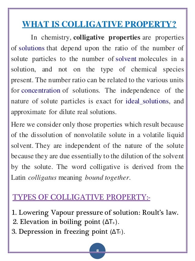 Colligative Properties Lab Purpose