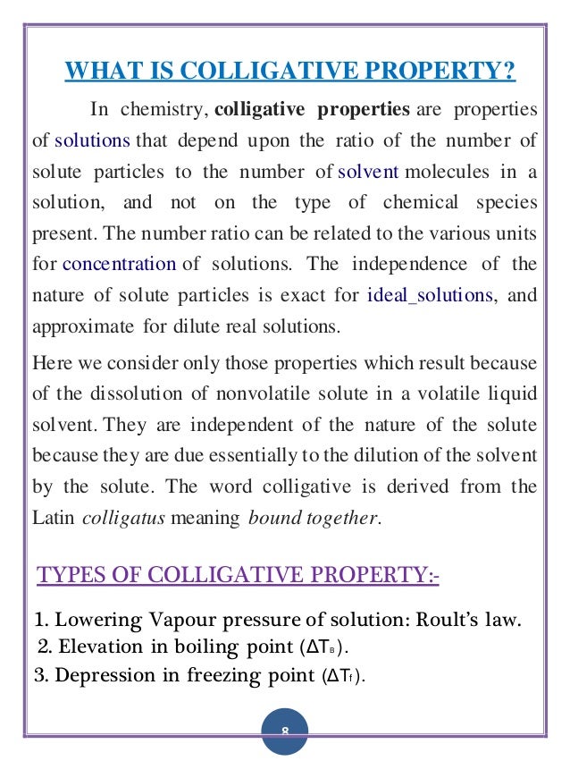 uses of colligative properties