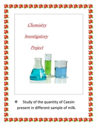 Chemistry investigatory project | PDF