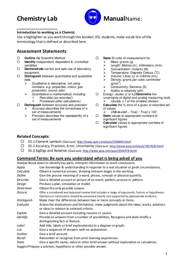 Chemistry Lab Manual