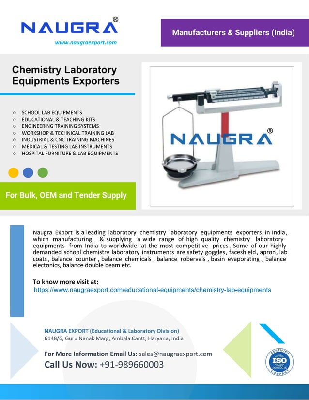 Chemistry Laboratory Equipments Exporters PDF
