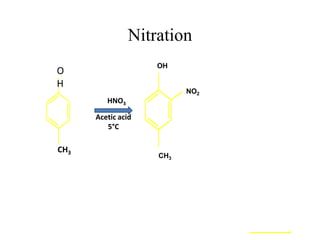 Nitration
O
H
CH3
OH
CH3
NO2
HNO3
Acetic acid
5C
 