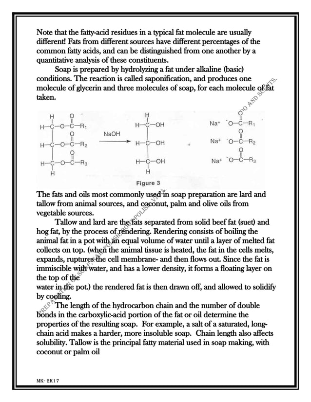 Chemistry Investigatory Project (12th isc 2017) Preparation of Soap