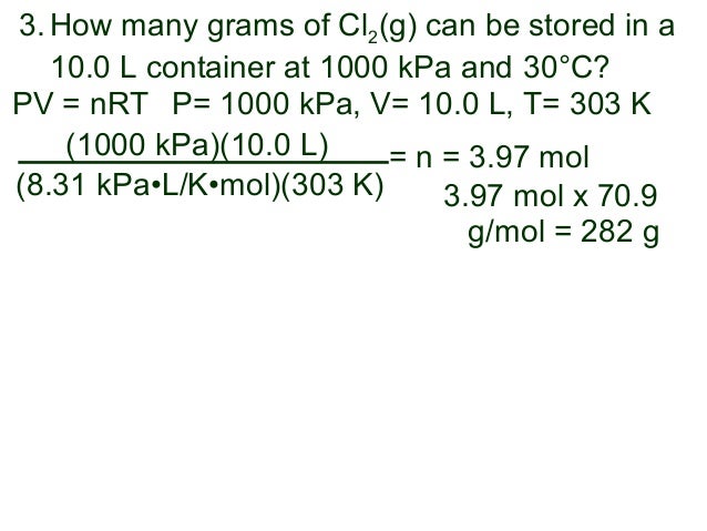Chemistry Notes Ideal Gas Laws