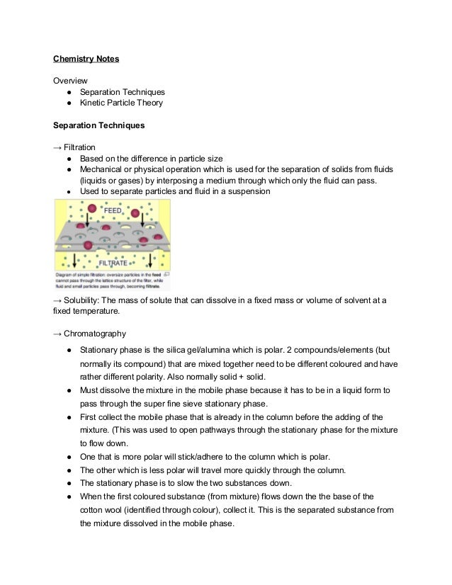 chemistry separation techniques