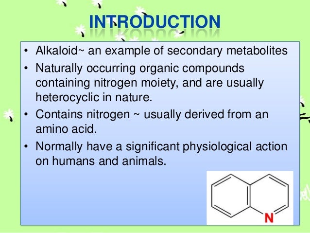 Chemistry Of Alkaloid