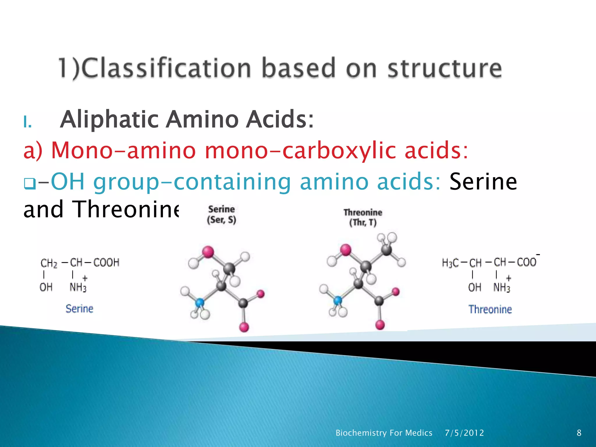O2n Aliphatic Chemistry of amino acids | PPTX