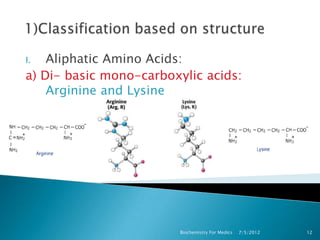 O2n Aliphatic Chemistry of amino acids | PPTX