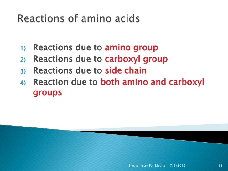 Chemistry of amino acids