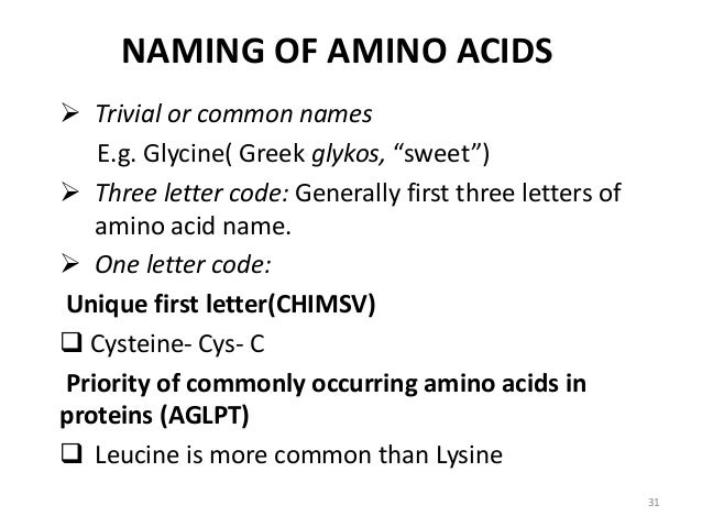 chemistry of amino acids amino acid three letter code