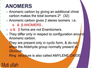 Chemistry of carbohydrates and their structure | PPTX
