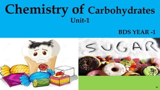 Chemistry of Carbohydrates
Unit-1
BDS YEAR -1
SP
 