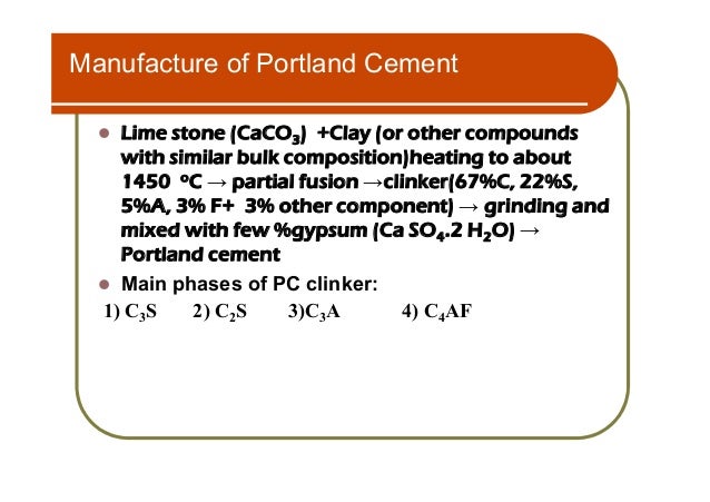 Chemistry of cement