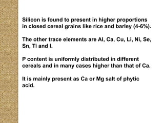 Chemistry of cereals | PPTX
