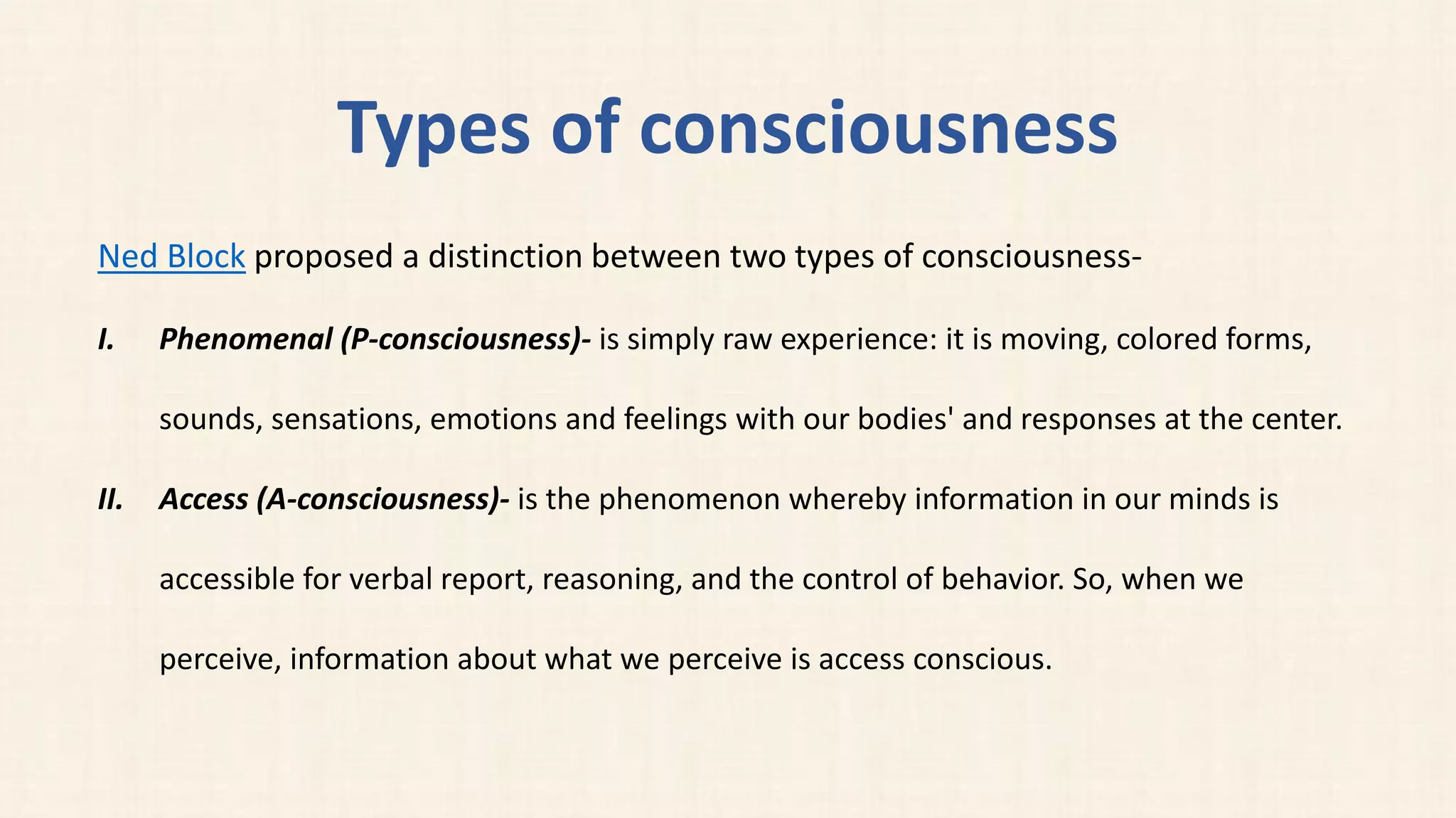 Chemistry of consciousness | PPTX