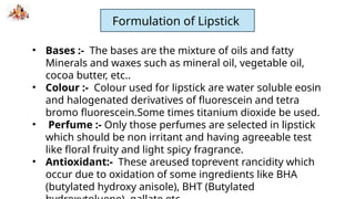 chemistry of cosmetics.pptx all in brief | PPTX