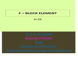 Chemistry of f block elements | PPTX
