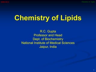 Chemistry of lipids | PPTX