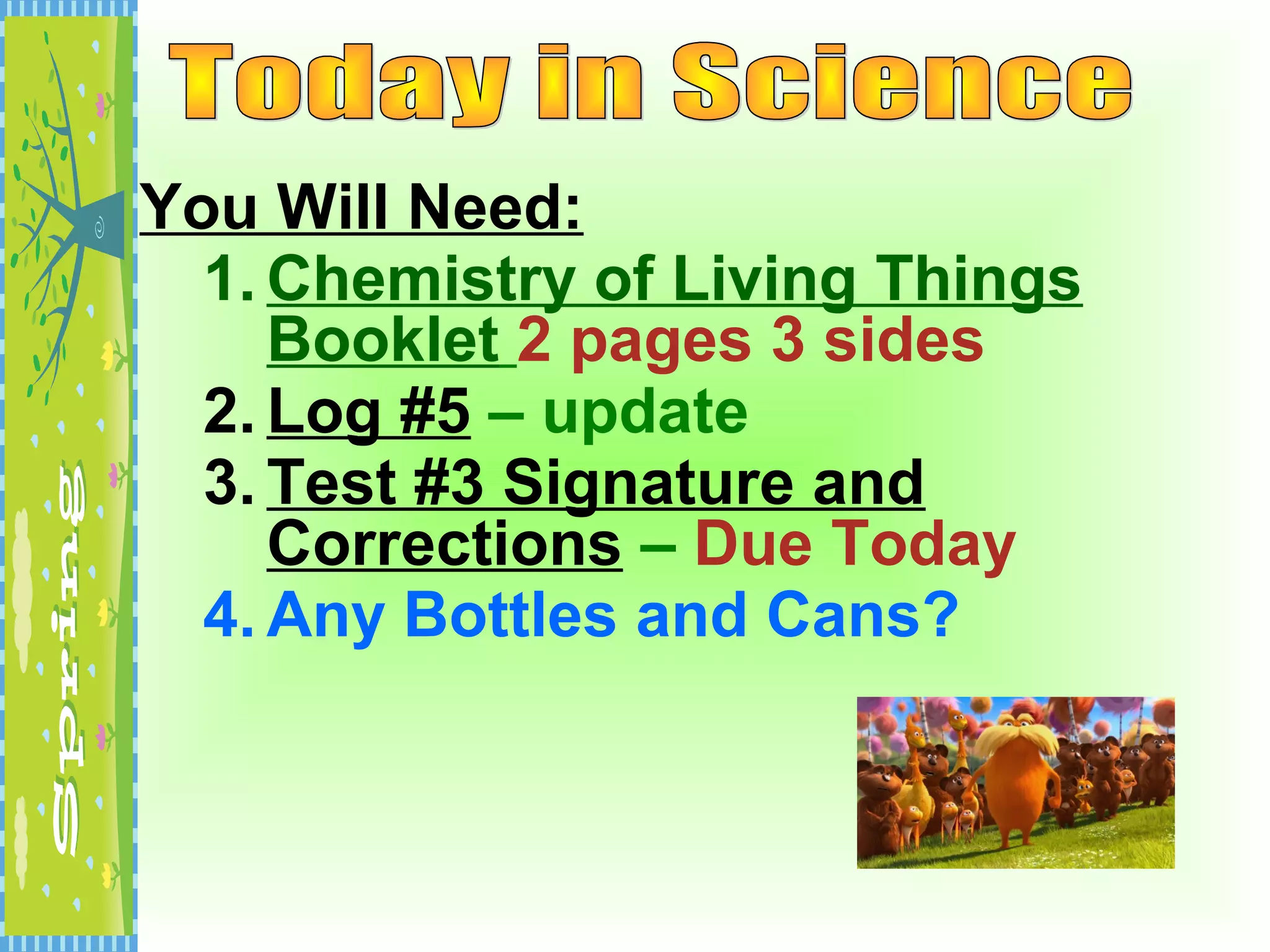 Chemistry of living things ppt