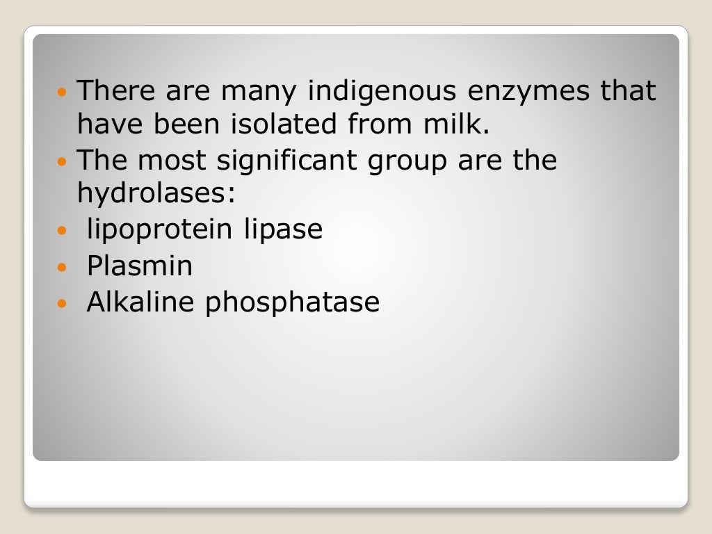 Chemistry of milk enzymes