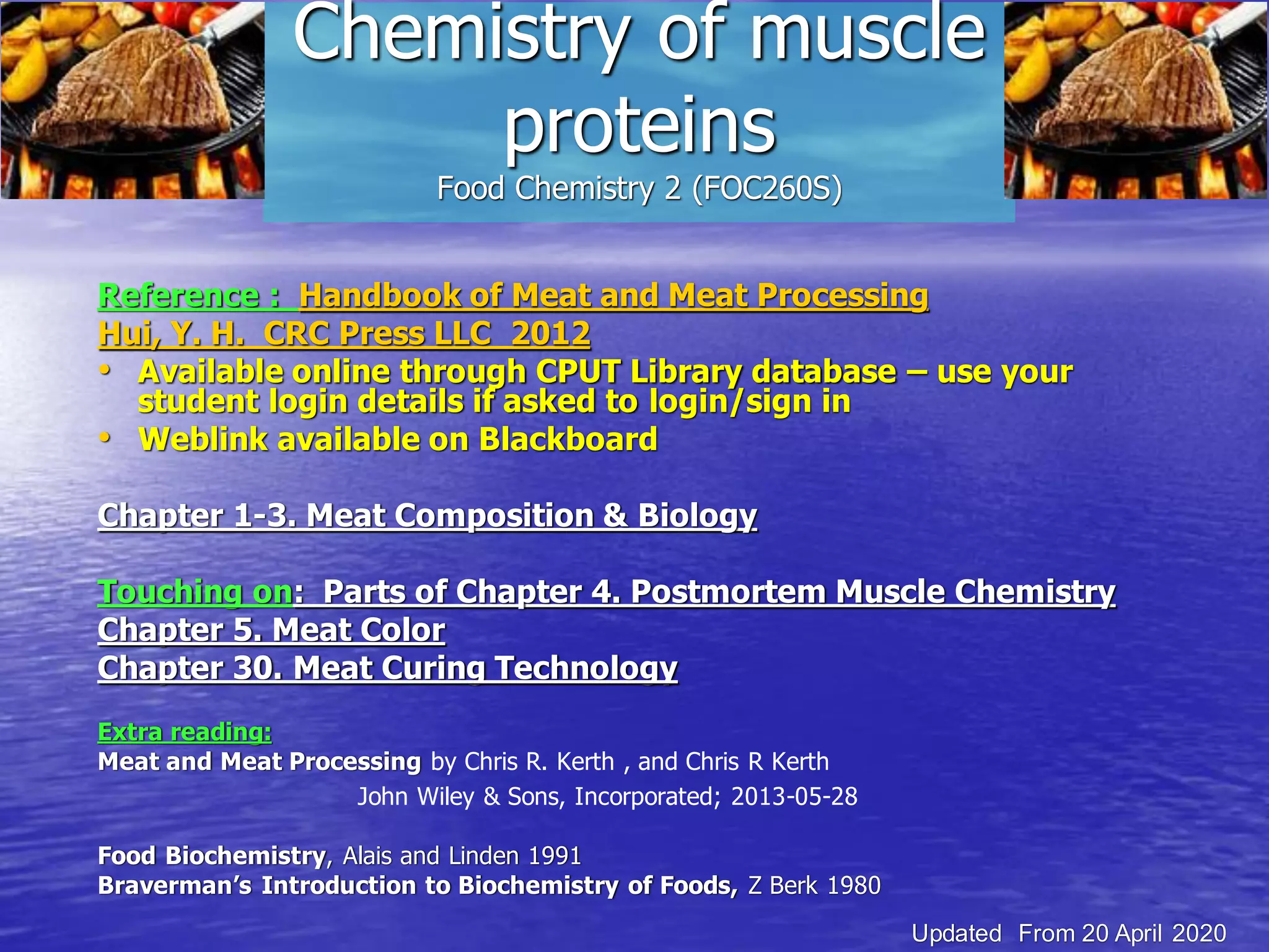 Meat Biochemistry Chemistry of muscle meat.pdf