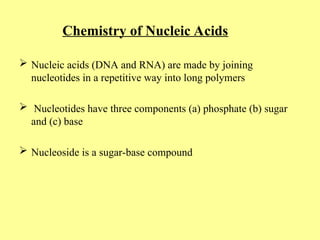 Chemistry of nucleic acid and classification .ppt