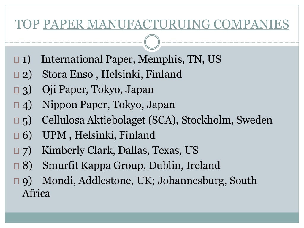 Chemistry of papermaking Around 3000 chemicals used in paper making…