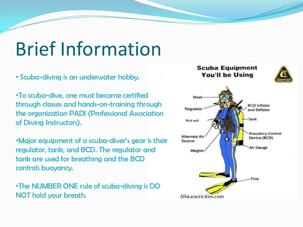 Chemistry of scuba diving ppt