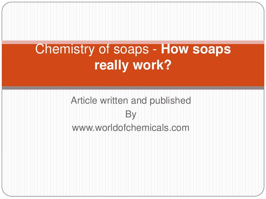 Chemistry of soaps