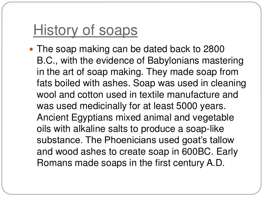 Chemistry of soaps