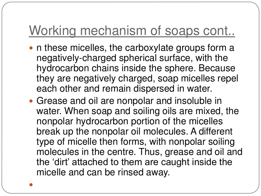 Chemistry of soaps