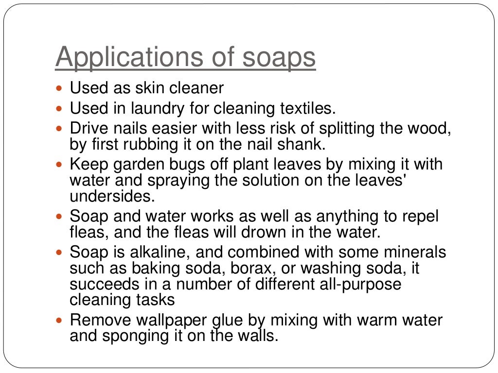 Chemistry of soaps
